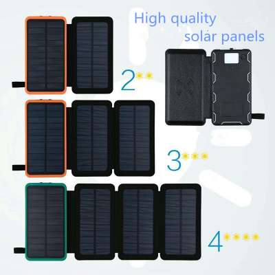 Waterproof Solar Charger External Battery Backup Pack 16000mAh Foldable Detachable Solar Power Bank